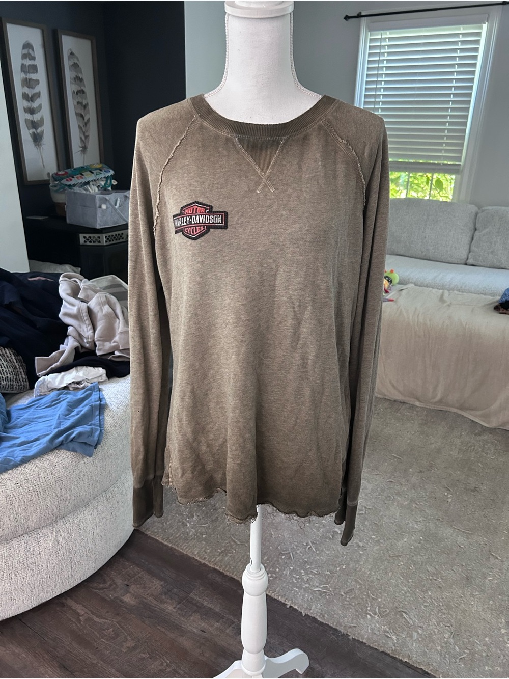 Harley-Davidson Studded Raglan Crewneck Sweatshirt